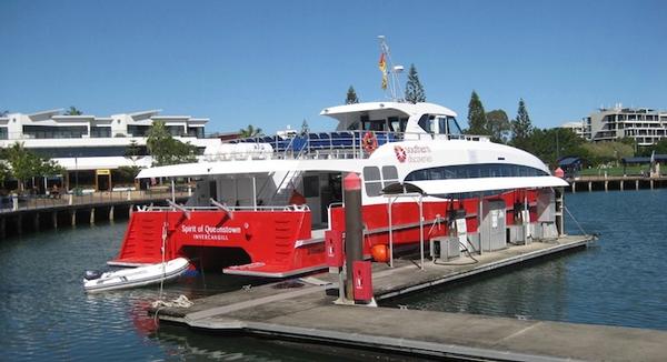 The Spirit of Queenstown gets ready to sail to Bluff, New Zealand.